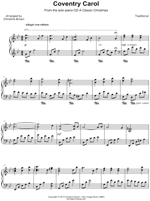Coventry Carol Sheet Music